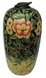 Floral vase / jar hand painted with rich crackle finish, porcelain Floral vase / jar hand painted with rich crackle finish, porcelain