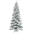 6.5' Pre-Lit Snow Flocked Layered Utica Slim Christmas Tree - Warm Clear LED