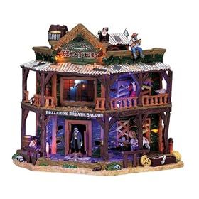 Lemax Spooky Town Village Dry Gulch Hotel Animated Building #75553