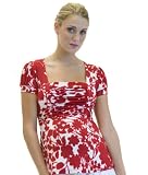 The Olian Ruched Bust Empire Tie Back Print Top.