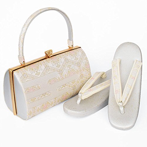 和ごころきもの屋　【紗織】ブランド【草履バッグセット】Ｌサイズ【帯地】パールトーン加工済【３枚芯】【日本製】和装バッグ　着物　バッグ　セット　フォーマル　単品　礼装　留袖　成人式　結婚式　訪問着　附下げ　振袖　bagset201