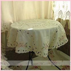 Gorgeous Embroidered Cutwork Round Table Cloth 33"x33