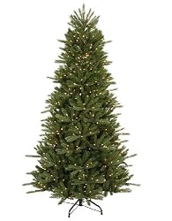 4.5' Pre-Lit Medium Vermont Fir Instant Shape Artificial Christmas Tree - Clear