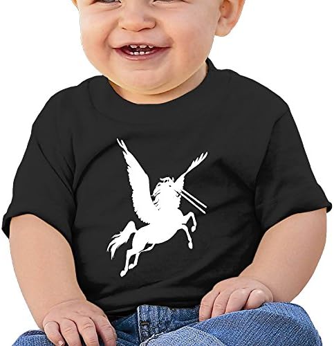 Baby's Horse Unicorn Flying Hourse Babies Tee Black