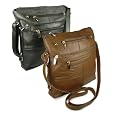 Genuine Pebbled Leather Classic Crossbody Purse in choice of Colors
