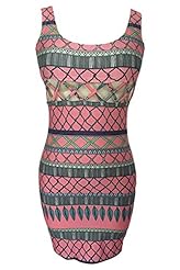 Sexy Scoop Neck Sleeveless General Print Empire   Waistline Vintage Cutout Club Dress/Party Dress/Mini Dress 