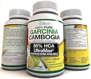 85% HCA (New Highest Potency) Pure Garcinia Cambogia Extract 3,000mg/Day (No Added Calcium) Max Dose & Highest Potency Ever Available - 90 Count Fast Dissolving Tablets TV Dr Recommended Premium All Natural Appetite Suppressant & Best Weight Loss Supplement Formula Plus Weight Loss E-Book!
