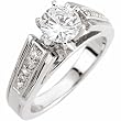 14K White Gold Diamond Engagement Ring Semimount - 0.12 Ct. - DOES NOT INCLUDE CENTER STONE