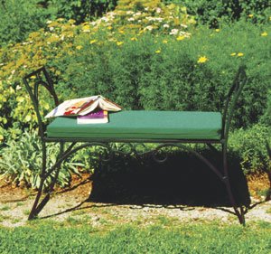 Iron Arbor Bench Cushion , Green
