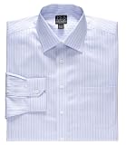 Signature Spread Collar Miltered Barrell Cuff Stripe Dress Shirt (WHT GRD BURG HB STR, 15 33 SLEEVE)