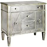 Borghese Mirrored Nightstand, 35"Hx36"Wx19"D, MIRRORED