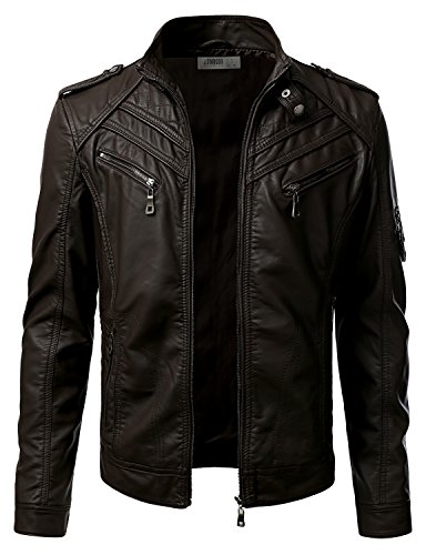 iDarbi Mens Best PU Leather Motorcycle Racer Jacket