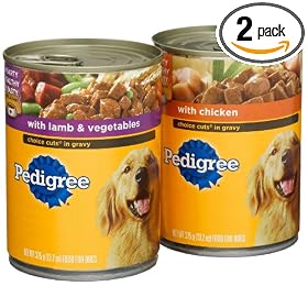 Pedigree Choice Cuts Variety Pack (with Chicken, with Lamb & Vegetables) Food for Dogs, 13.2-Ounce Cans (Pack of 12)