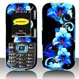 Blue Flower Snap on Hard Skin Shell Cover Case for Lg Rumor 2 Lx265 / Vn250 Cosmos