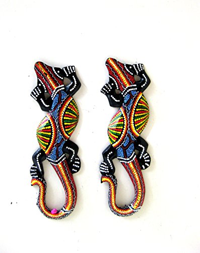 Gecko Wall Decor Wall Hanging Statue Lizard Statue -LARGE SIZE, PAIR, OMAÂ® BRAND