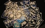 100 Three-layer Adhesive Stencils for Face Painting, Air Brushing or Glitter Tattoos!