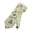 Men's Handmade Tie Washington DC Map Tan Silk Necktie