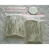 Beading Station 200-Piece Head Pins for Jewelry Making, 1.5-Inch/35mm, Silver