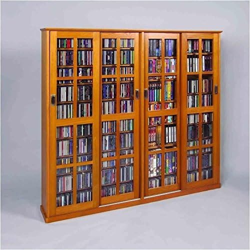 Sliding Door Inlaid Glass Mission Style Multimedia Cabinet (MS-1400 Series)