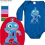 Robots Love Dancing one-piece, 3-6 months, grassy green