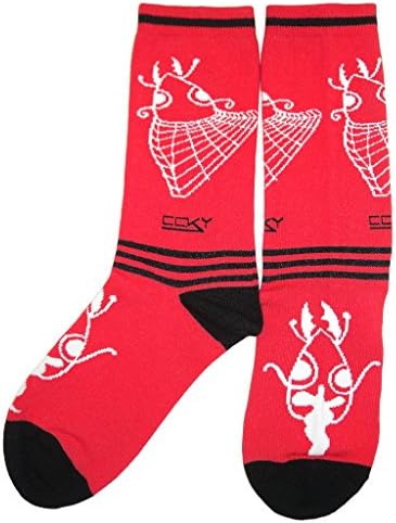 CCKY Australian Art Pattern Women Cotton Rich 1/4 Crew Sock-Bug Red (Sz 9-11)