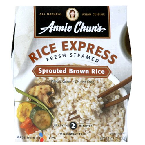 Annie Chun's Rice Express Sprouted Brown Rice, 6.3-Ounce Microwavable Bowls (Pack of 12)