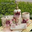 Vintage Rose 4pc Resin Bathroom Gift Set pack in box