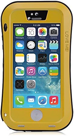 VicTec Waterproof Aluminum Gorilla Metal Cover Case For iPhone 5 5S Dustproof ShockProof LOVE MEI-Yellow