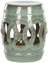 Big Sale Safavieh Castle Gardens Collection Knotted Rings Ceramic Garden Stool, Blue-Green