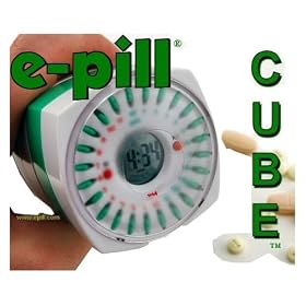 e-pill® 24 Alarm Multi-Alarm CUBE Pill Timer and Medication Organizer up to 24 Daily Alarms. Four (4) Stackable Pill Boxes.