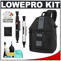 Lowepro Slingshot 302 AW Digital SLR Camera Backpack Case (Black) + Accessory Kit for Canon Rebel T3, T3i, T1i, T2i, EOS 60D, 50D, 5D, 7D, Nikon D3000, D3100, D5000, D7000, D300s, Olympus Evolt E-5, E-30, E-620 and Sony Alpha A560, A580, A33, A55