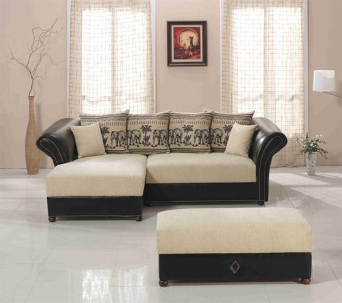 Großes Sofa, Kolonialsofa Elephant mit Ottomane