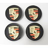 4pcs Set Porsche Black with Gold Wheel Center Caps 997 993 911 968 Cayenne Boxter... 