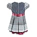 Lilax Little Girls' Short Sleeve Stripe Poplin Dress