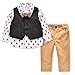 LvYinLi US Baby Boys 4 Pieces Bowtie Gentleman Long sleeve shirt Vest With Pants