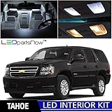 LEDpartsNow Chevy Tahoe 2007-2014 Xenon White Premium LED Interior Lights Package Kit (14 Pieces) + Installation Tool