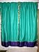 2 Turquoise Art Silk Sari Curtains Drapes Panels Window Dressing 83x44 Inch