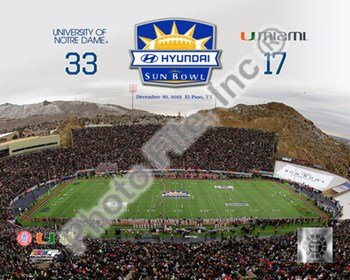 Notre Dame Fighting Irish Sun Bowl Champions with Overlay - Licensed Photo by PhotoFile (8x10)