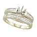 Jewelry : 14K Yellow Gold 1/2 ct. Princess Cut Diamond Semi Mount Engagement Set