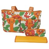 Tangerine Floral Diaper Tote