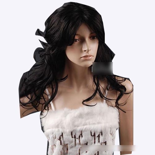 Sogood Fashion Sexy High-end Black Oblique Bangs Long Wavy Women Wigs Human Hair Wigs African American Wigs Lace Wigs