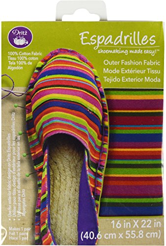 Dritz Espadrilles Outer Fashion Multi Stripe Fabric, 16 x 22