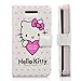 Hello Kitty & Love Wallet Style Leather Case With Magnetic Flip For iPhone 4 and 4S WHITE