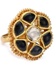Fine Jewelry by Kevia "Byzantium" Diamond and Sapphire Flower Ring, Size 7
