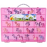 Fun for Life Storage Organizer for Little Pony Figures Fits Approx. 80 pieces - Strawberry/Pink