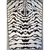 White Tiger Print Queen Size Fleece Blanket
