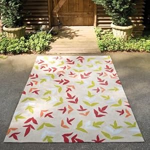 Fall Leaves Outdoor Rug - 5' x 7'6" - Grandin Road