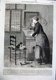 FINE ART 1864 SEULE MAISON WOMAN DOG CHAIR BISSCHOP