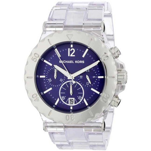 Michael Kors Quartz Blue Round Dial Clear Band - Women's Watch MK5409