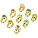 Pack of 24 Jewel Rings - loads of colours